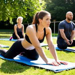 ** A diverse group of people participating in functional training exercises outdoors in a sunny park. The focus should be on dynamic movement and natural body positions. Capture the energy and inclusiveness of the scene.

**