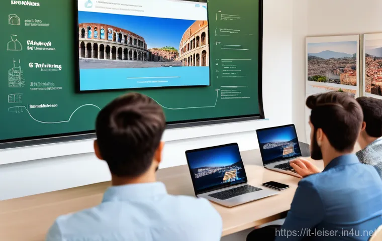 레저산업기사 응시 자격 조건 - **"Innovation in Italian Tourism Education"**: A vibrant, modern university classroom in Italy, fill...