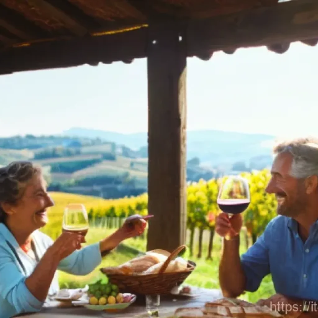 레저산업기사 실무 능력 향상 팁 - **Prompt:** A vibrant, sun-drenched scene capturing an authentic enogastronomic tour in the Langhe r...