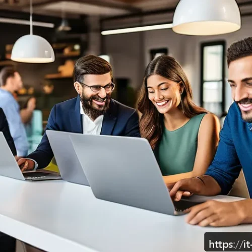 Home 17 레저산업기사 자격증 관련 커뮤니티 소개 - A professional networking scene set in a modern Italian coworking space, featuring diverse adults en...