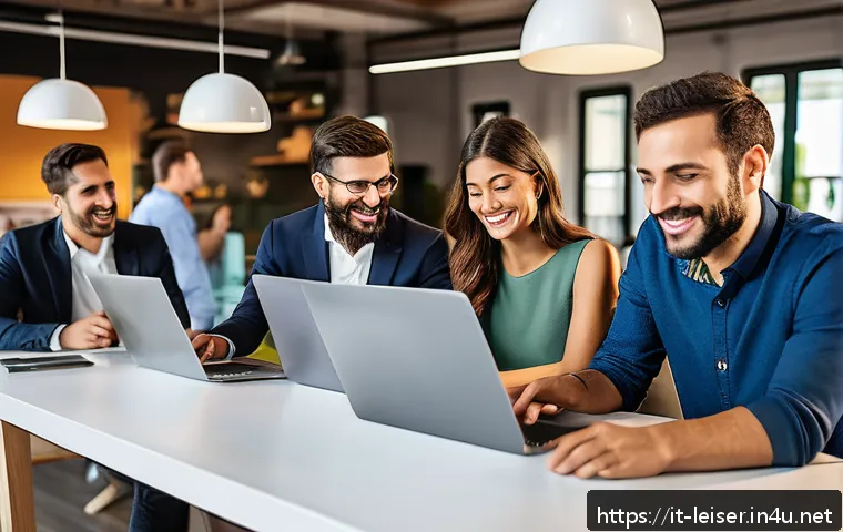 레저산업기사 자격증 관련 커뮤니티 소개 - A professional networking scene set in a modern Italian coworking space, featuring diverse adults en...